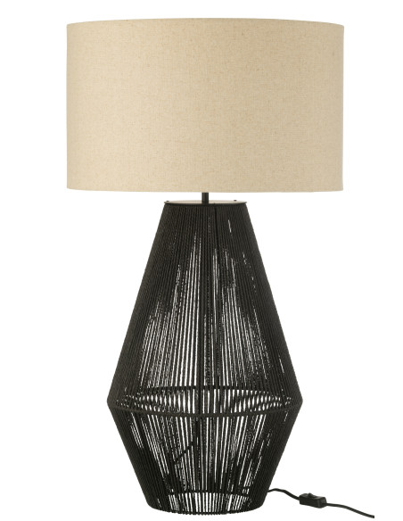 Lampe de table en métal/papier noirJ-Line