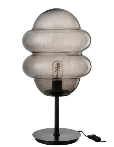 Lampe de table cuillère à miel verre grisJ-Line