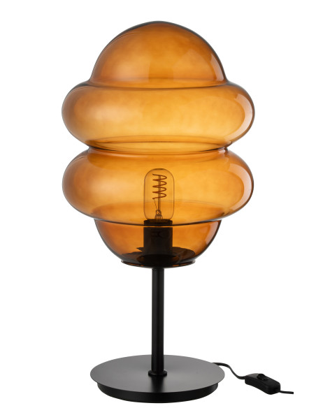 Lampe de table cuillère à miel verre marronJ-Line Lampe de table cuillère à miel verre marronJ-Line