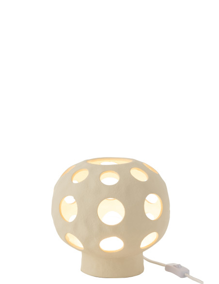 Lampe de table Globe en grès beigeJ-Line Lampe de table Globe en grès beigeJ-Line