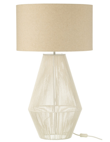 Lampe de table en métal/papier blancJ-Line