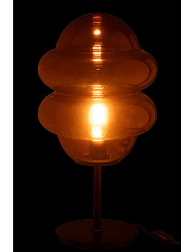 Lampe de table cuillère à miel verre marronJ-Line