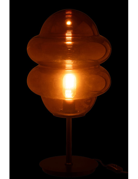 Lampe de table cuillère à miel verre marronJ-Line Lampe de table cuillère à miel verre marronJ-Line