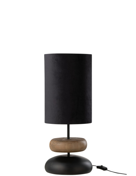 Lampe en jade en fer/bois de sapin noir/naturelJ-Line Lampe en jade en fer/bois de sapin noir/naturelJ-Line
