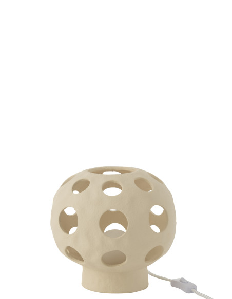 Lampe de table Globe en grès beigeJ-Line Lampe de table Globe en grès beigeJ-Line