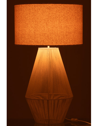 Lampe de table en métal/papier blancJ-Line