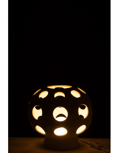 Lampe de table Globe en grès beigeJ-Line