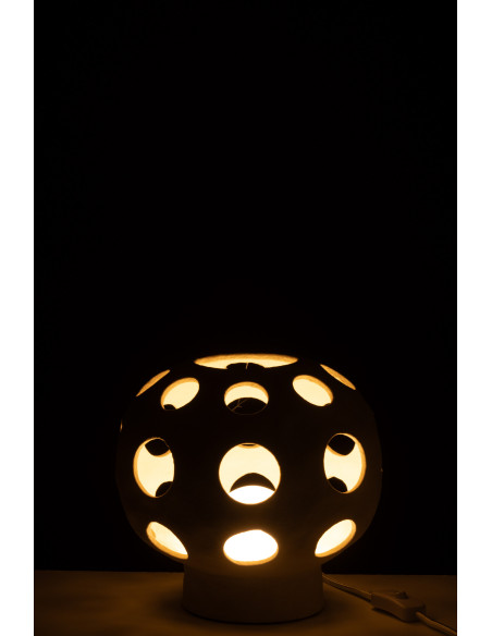 Lampe de table Globe en grès beigeJ-Line Lampe de table Globe en grès beigeJ-Line