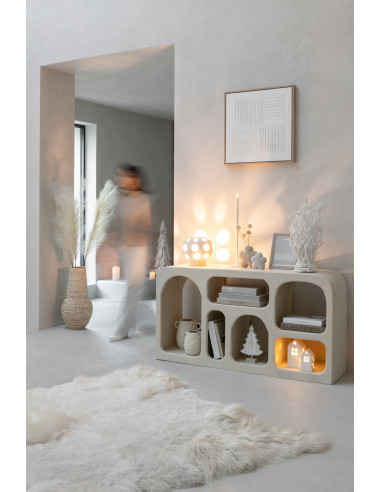 Lampe de table Globe en grès beigeJ-Line