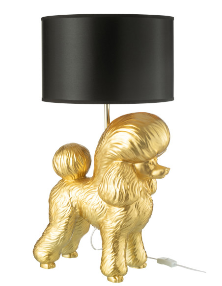Lampe Caniche en résine doréeJ-Line