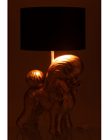 Lampe Caniche en résine doréeJ-Line