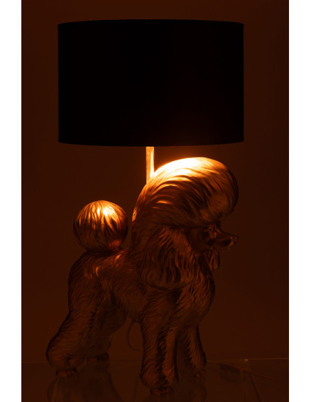 Lampe Caniche en résine doréeJ-Line