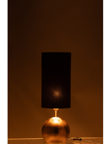 Lampe Boule Fer/Velours Or/NoirJ-Line