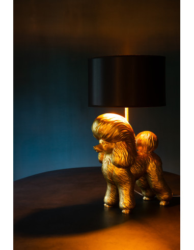 Lampe Caniche en résine doréeJ-Line