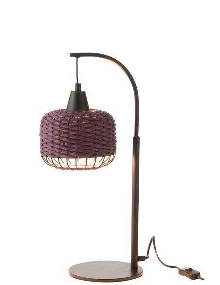 Lampe de table lanterne en métal violetJ-Line