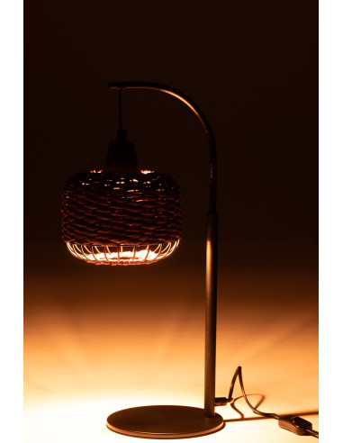 Lampe de table lanterne en métal violetJ-Line