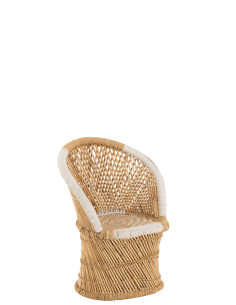 Dossier de chaise en bambou naturel/blanc enfantJ-Line