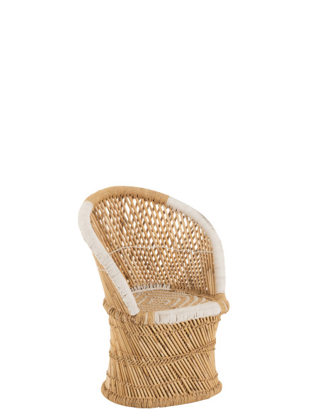 Dossier de chaise en bambou naturel/blanc enfantJ-Line Dossier de chaise en bambou naturel/blanc enfantJ-Line