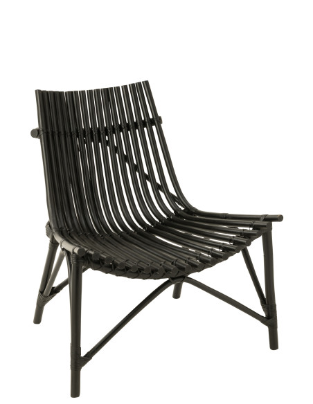 Chaise en rotin noirJ-Line Chaise en rotin noirJ-Line