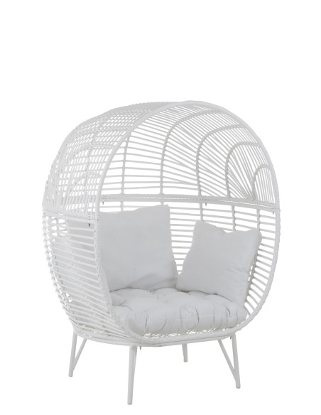 Chaise longue ovale en acier blancJ-Line Chaise longue ovale en acier blancJ-Line