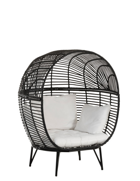 Chaise longue ovale en acier noirJ-Line Chaise longue ovale en acier noirJ-Line