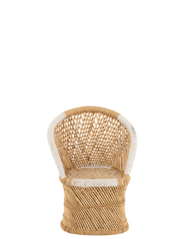 Dossier de chaise en bambou naturel/blanc enfantJ-Line