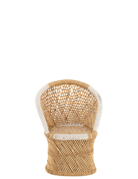 Dossier de chaise en bambou naturel/blanc enfantJ-Line Dossier de chaise en bambou naturel/blanc enfantJ-Line