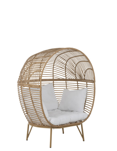 Chaise longue ovale en acier naturelJ-Line