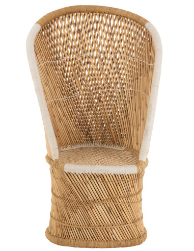 Dossier de chaise en bambou naturel/blanc pour adulteJ-Line