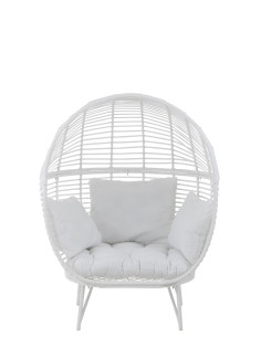 Chaise longue ovale en acier blancJ-Line 2