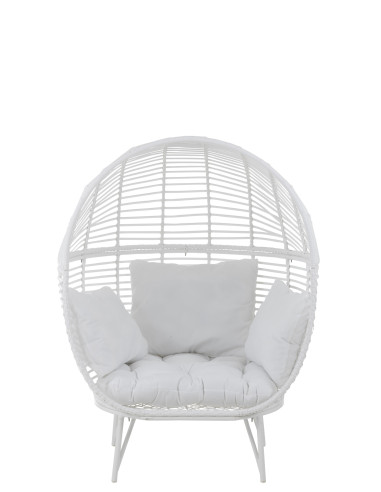 Chaise longue ovale en acier blancJ-Line