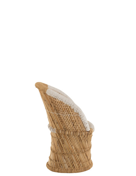 Dossier de chaise en bambou naturel/blanc enfantJ-Line Dossier de chaise en bambou naturel/blanc enfantJ-Line