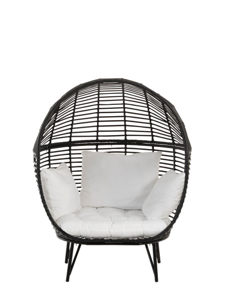 Chaise longue ovale en acier noirJ-Line Chaise longue ovale en acier noirJ-Line