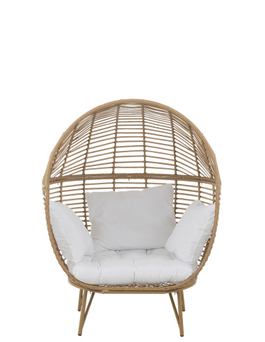 Chaise longue ovale en acier naturelJ-Line