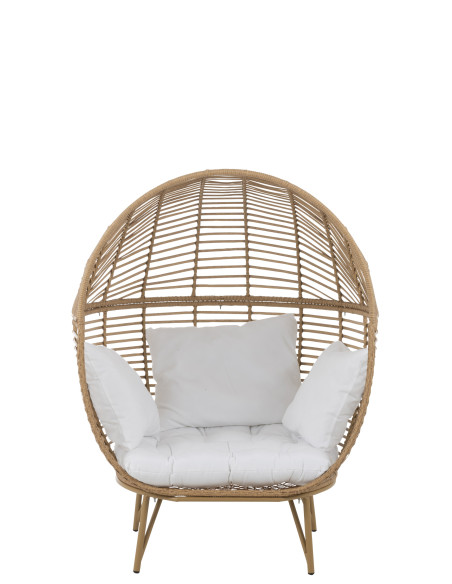 Chaise longue ovale en acier naturelJ-Line