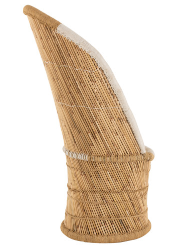 Dossier de chaise en bambou naturel/blanc pour adulteJ-Line
