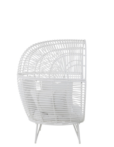 Chaise longue ovale en acier blancJ-Line