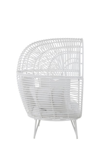 Chaise longue ovale en acier blancJ-Line Chaise longue ovale en acier blancJ-Line