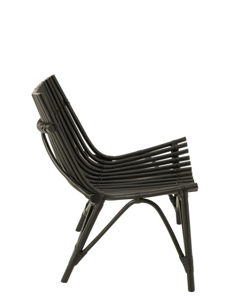 Chaise en rotin noirJ-Line Chaise en rotin noirJ-Line