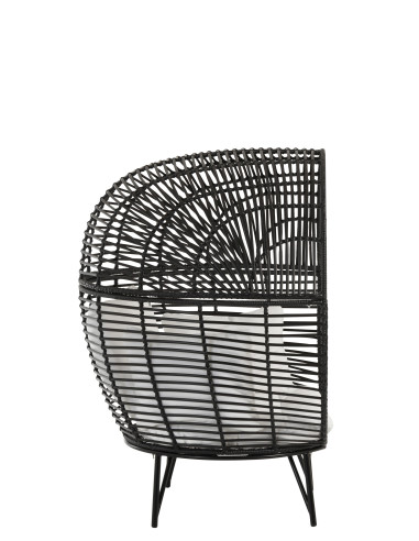 Chaise longue ovale en acier noirJ-Line