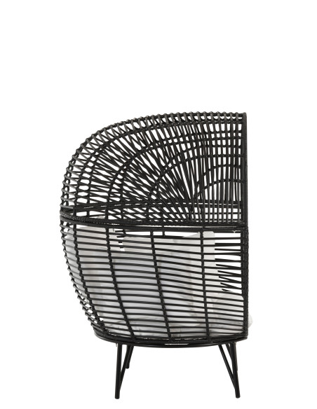 Chaise longue ovale en acier noirJ-Line Chaise longue ovale en acier noirJ-Line