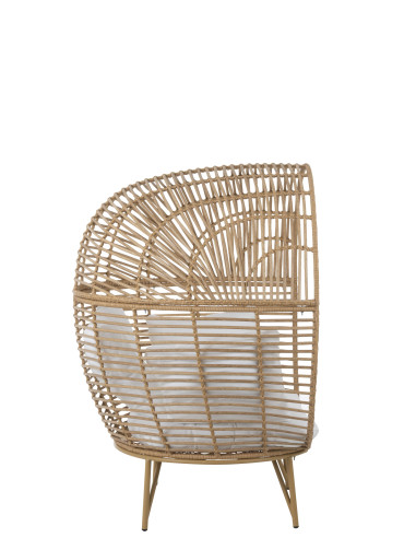 Chaise longue ovale en acier naturelJ-Line