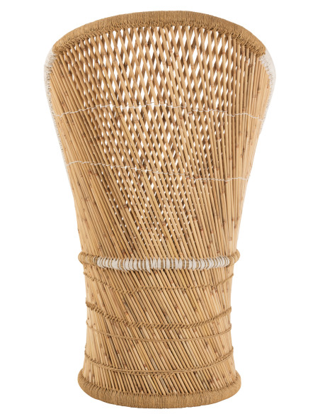 Dossier de chaise en bambou naturel/blanc pour adulteJ-Line Dossier de chaise en bambou naturel/blanc pour adulteJ-Line