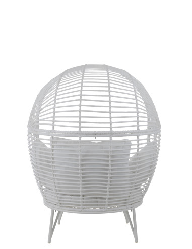 Chaise longue ovale en acier blancJ-Line