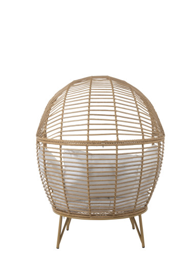 Chaise longue ovale en acier naturelJ-Line