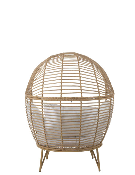 Chaise longue ovale en acier naturelJ-Line