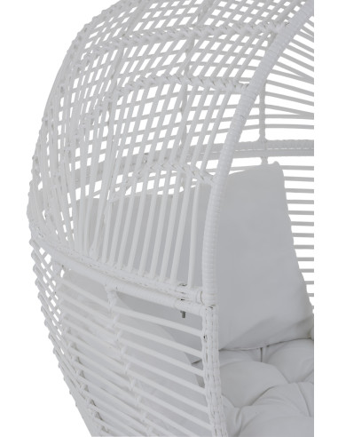 Chaise longue ovale en acier blancJ-Line