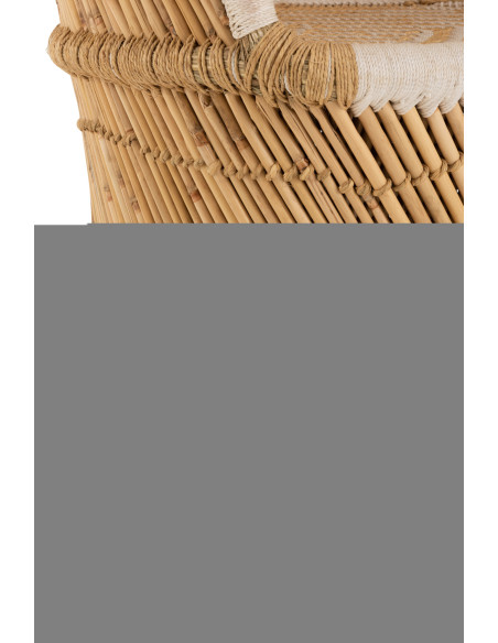 Dossier de chaise en bambou naturel/blanc pour adulteJ-Line Dossier de chaise en bambou naturel/blanc pour adulteJ-Line