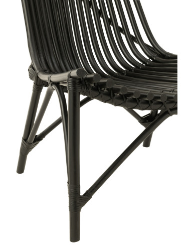 Chaise en rotin noirJ-Line