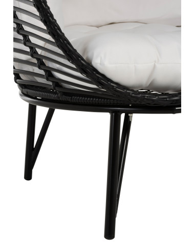 Chaise longue ovale en acier noirJ-Line